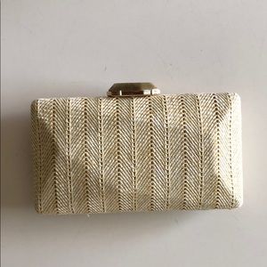 Off white jeweled clutch